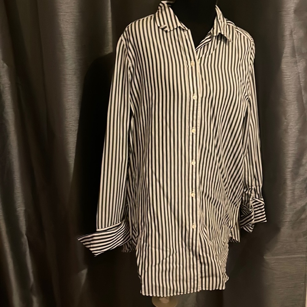 Long striped dress blouse